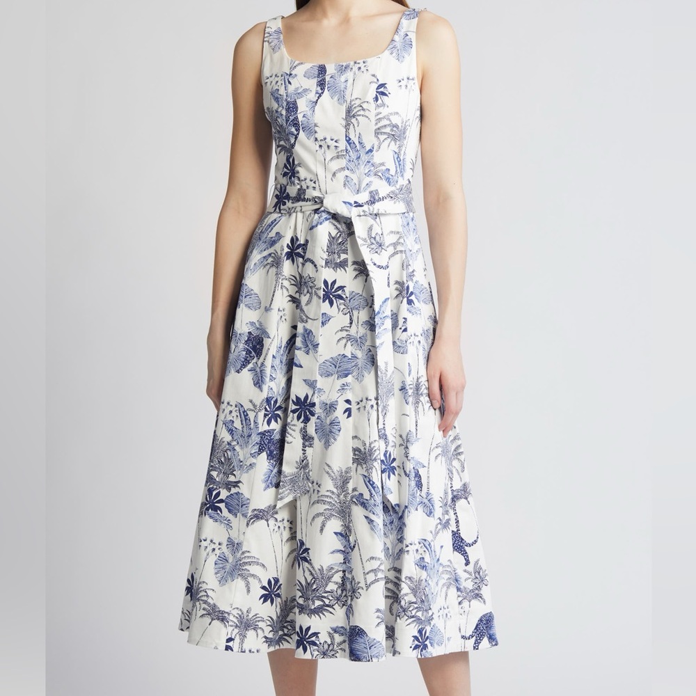 Anne Klein Tropical Print A-Line Dress | NWT | size 14